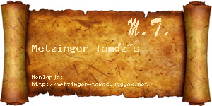 Metzinger Tamás névjegykártya